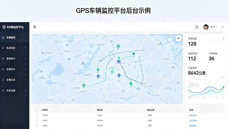 车载 GPS 管理监控系统后台展示
